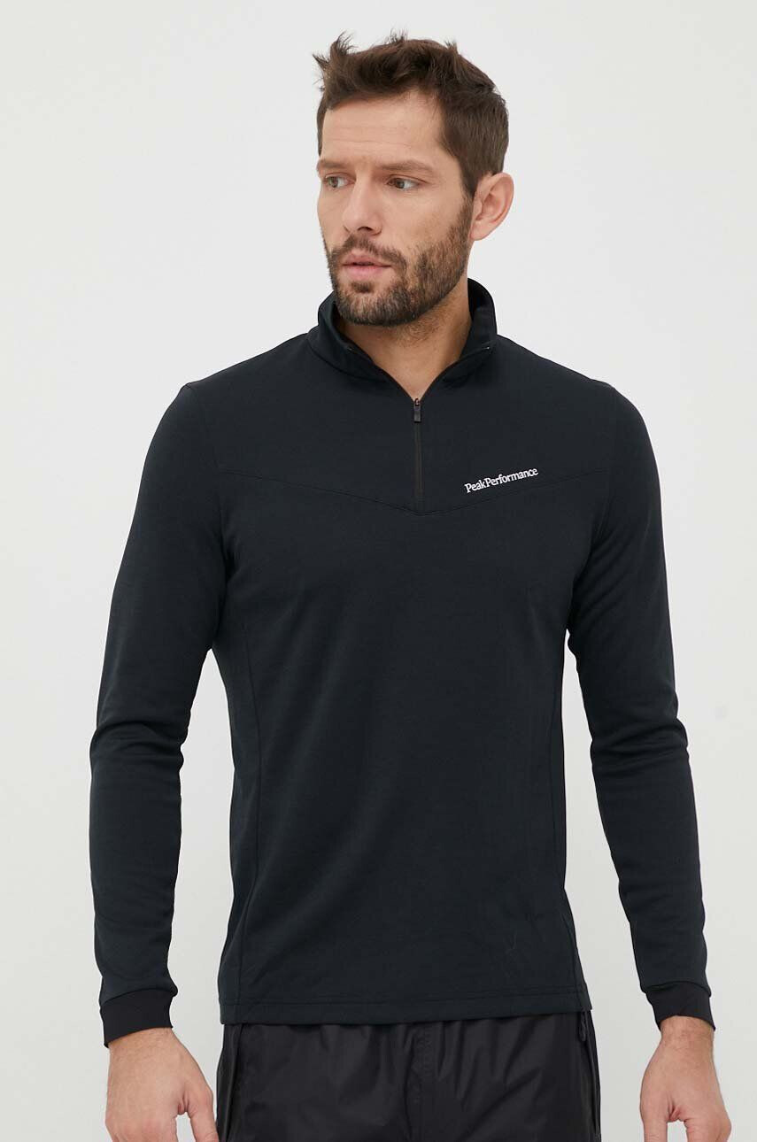 Peak Performance hanorac Chase Half Zip culoarea negru neted - Pled.ro