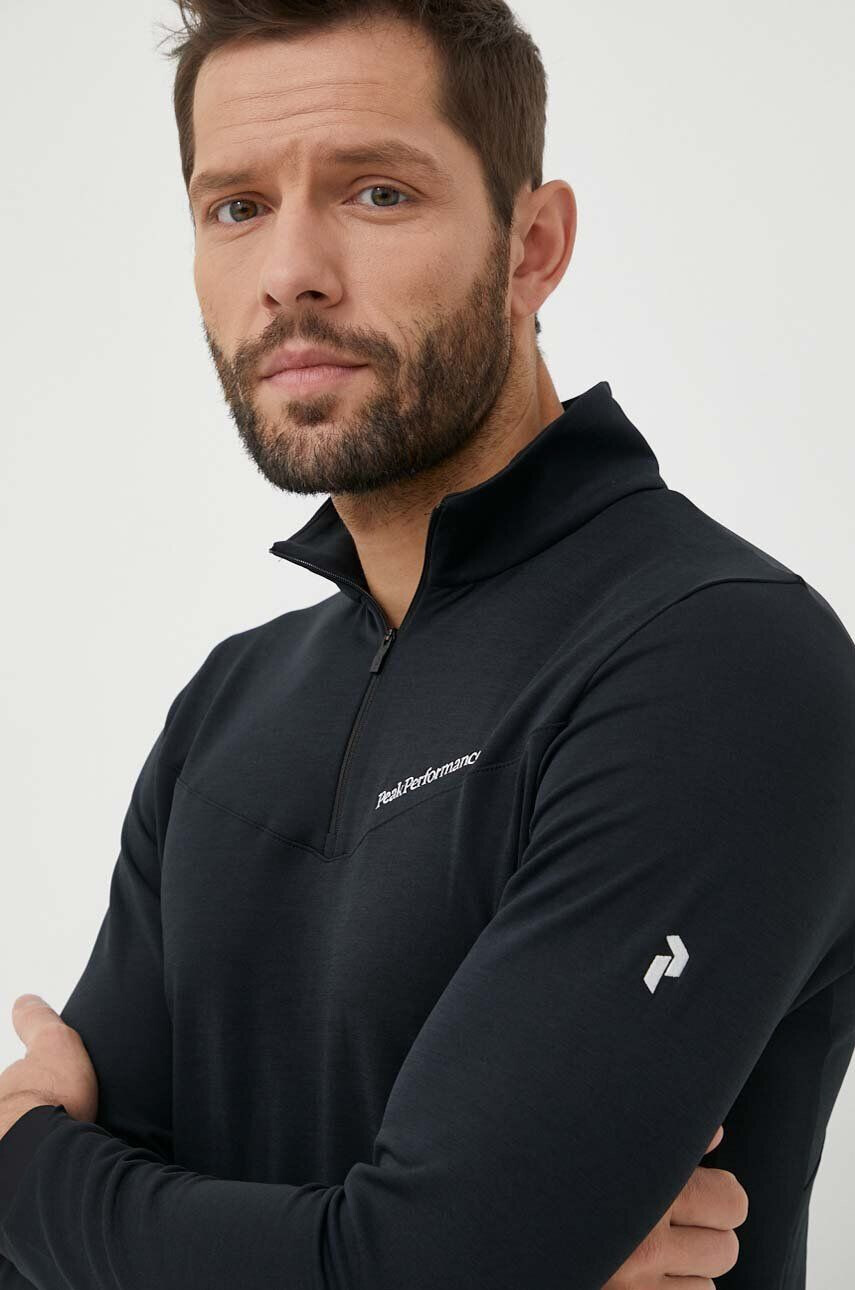 Peak Performance hanorac Chase Half Zip culoarea negru neted - Pled.ro