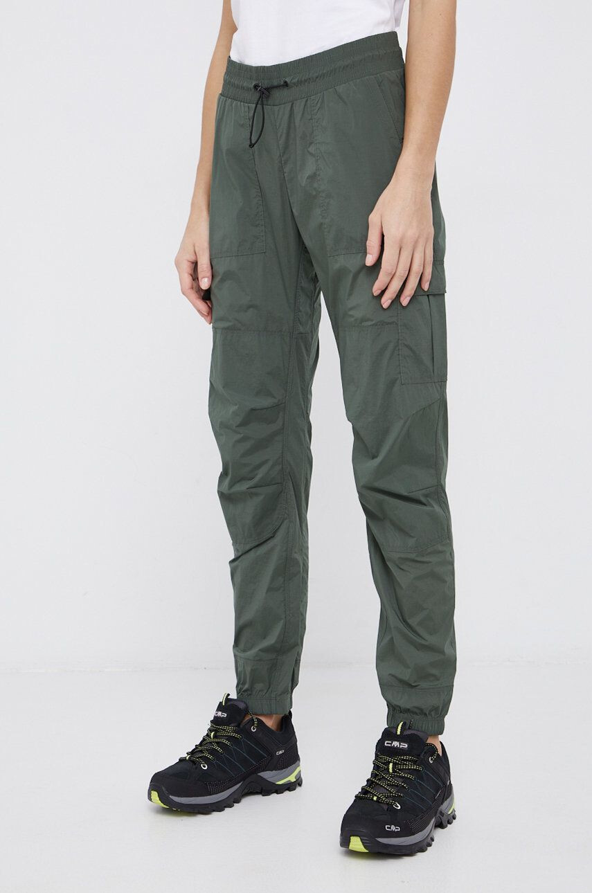 Peak Performance Pantaloni femei culoarea verde model drept medium waist - Pled.ro