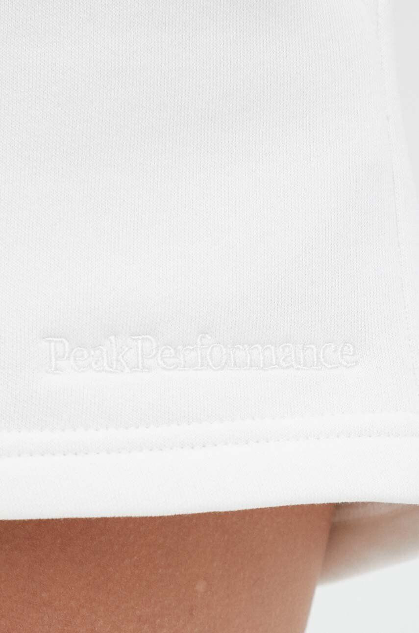 Peak Performance pantaloni scurti femei culoarea alb melanj high waist - Pled.ro