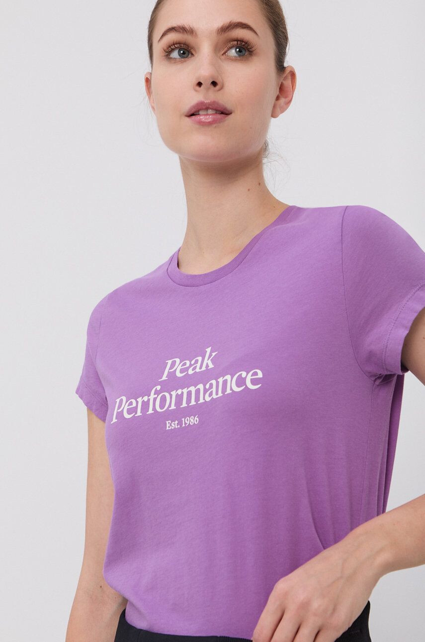 Peak Performance Tricou din bumbac culoarea violet - Pled.ro