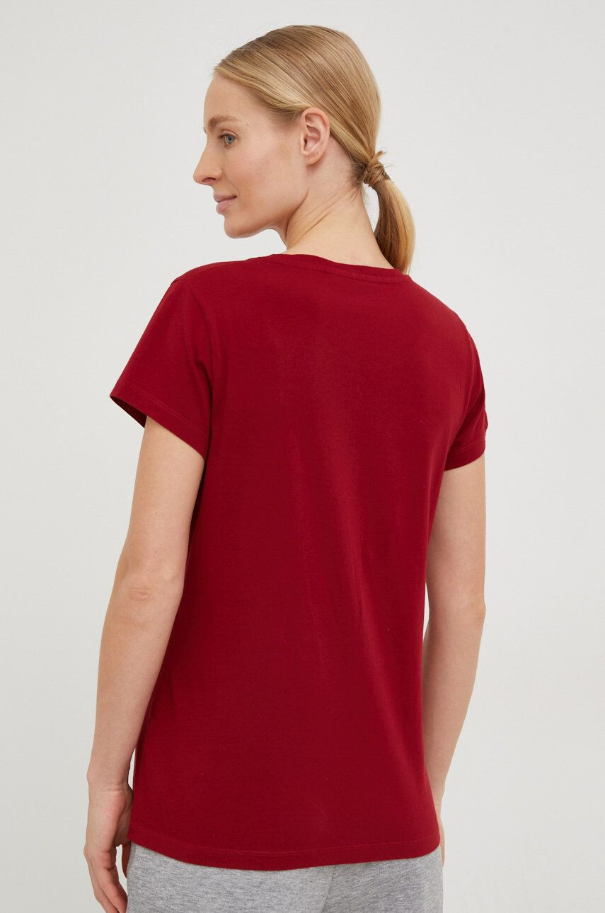 Peak Performance tricou din bumbac culoarea bordo - Pled.ro