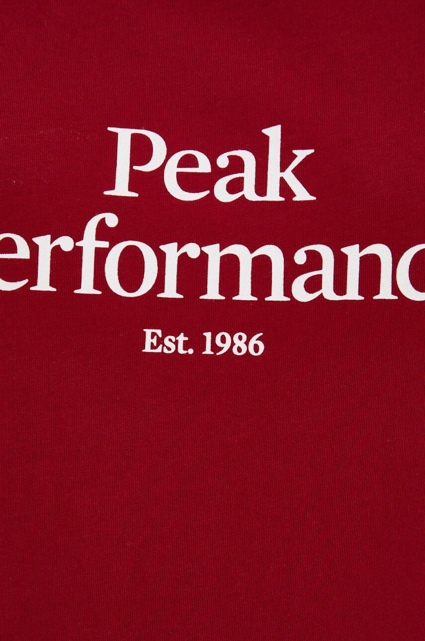 Peak Performance tricou din bumbac culoarea bordo - Pled.ro