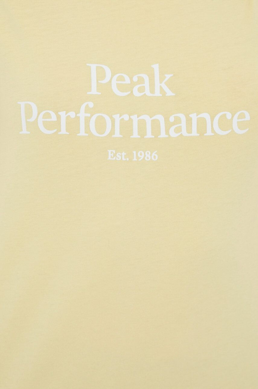 Peak Performance tricou din bumbac culoarea galben - Pled.ro