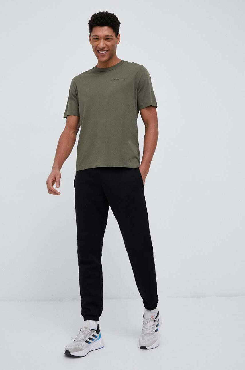 Peak Performance tricou din bumbac culoarea verde neted - Pled.ro