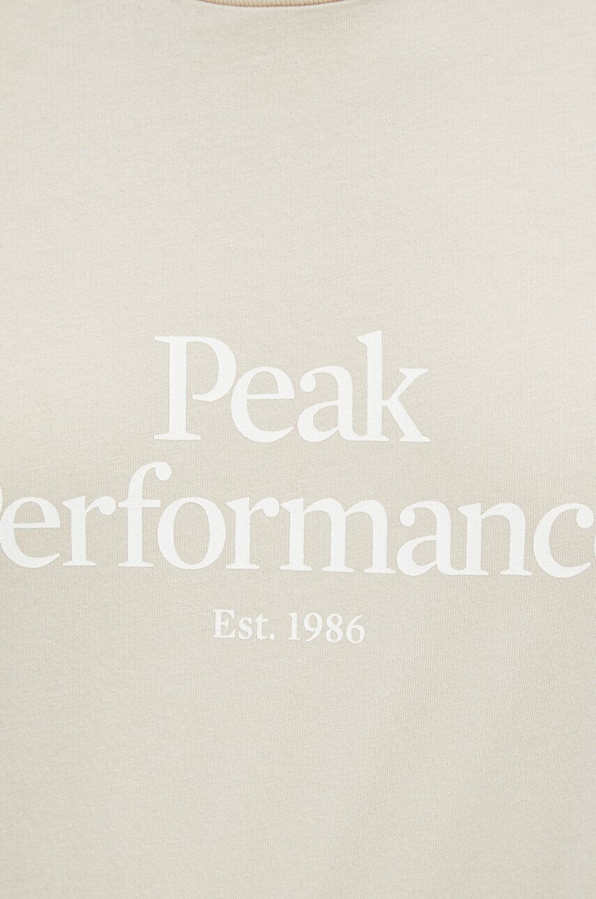 Peak Performance tricou din bumbac culoarea bej - Pled.ro