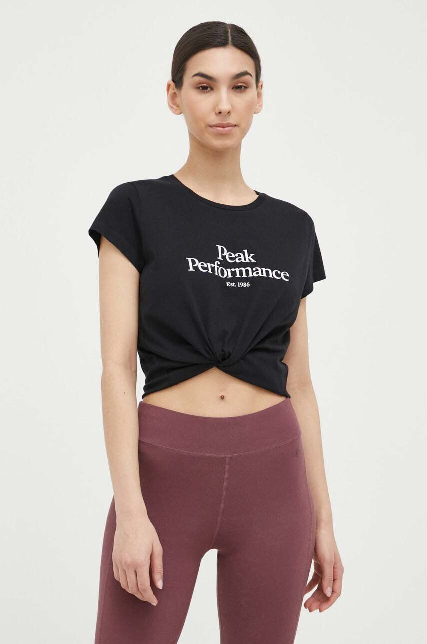 Peak Performance tricou din bumbac culoarea negru - Pled.ro