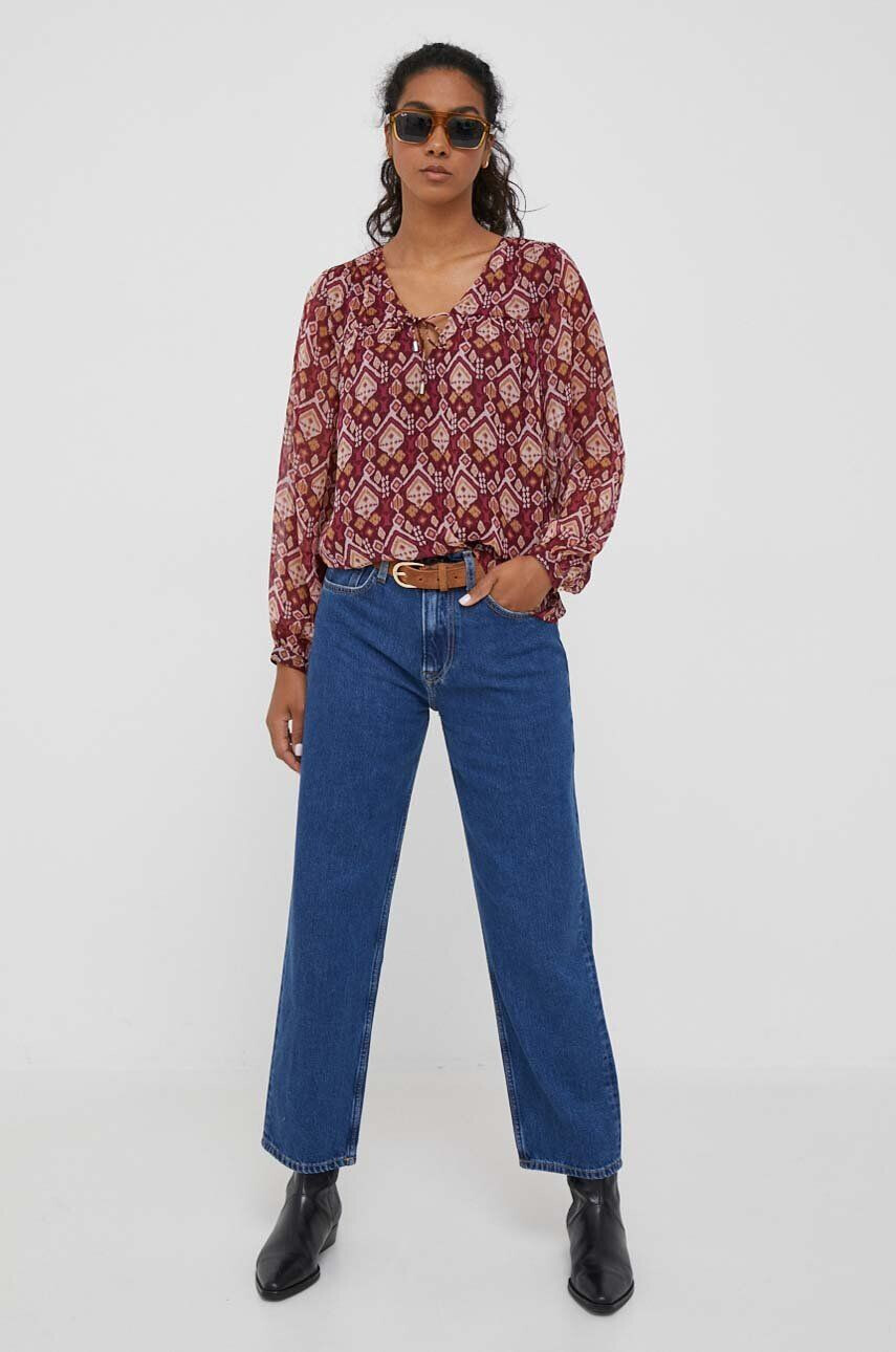 Pepe Jeans bluza barbati culoarea portocaliu cu imprimeu - Pled.ro