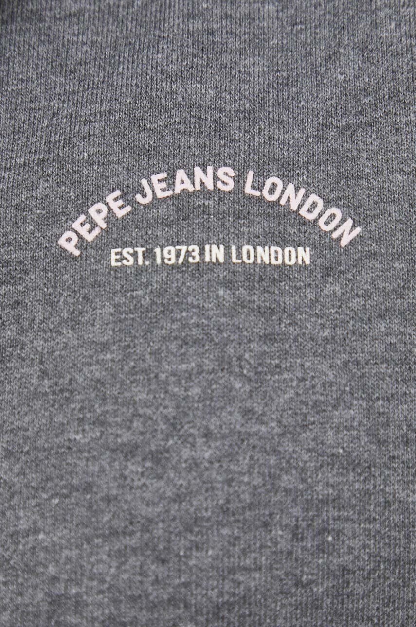 Pepe Jeans bluza Mehmet barbati culoarea gri cu glugă cu imprimeu - Pled.ro