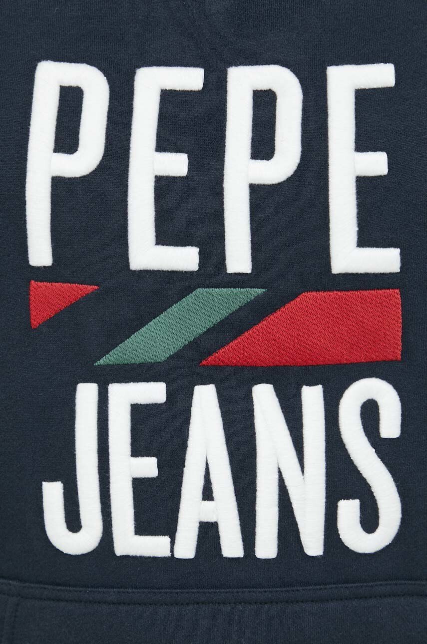 Pepe Jeans bluza Perrin barbati culoarea albastru marin cu glugă cu imprimeu - Pled.ro