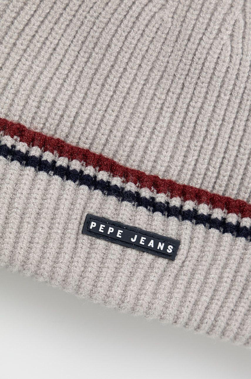 Pepe Jeans caciula copii culoarea gri din tricot gros - Pled.ro