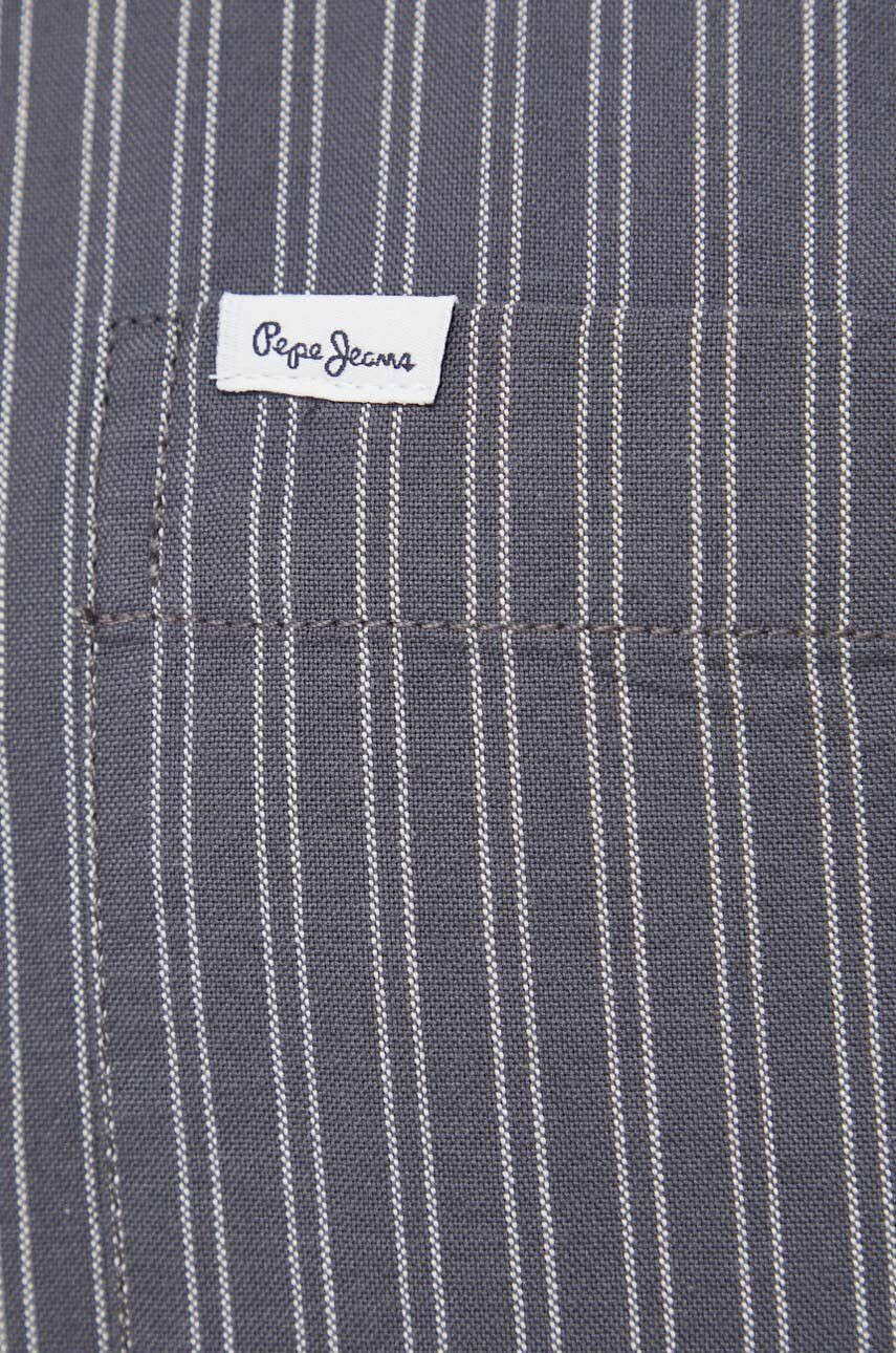 Pepe Jeans camasa din bumbac Chester barbati culoarea gri cu guler clasic slim - Pled.ro