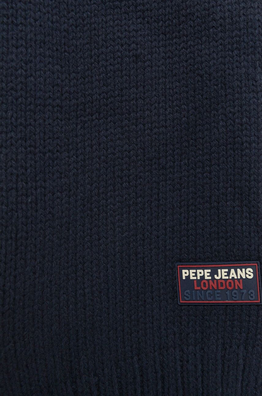 Pepe Jeans esarfa din amestec de lana culoarea albastru marin neted - Pled.ro