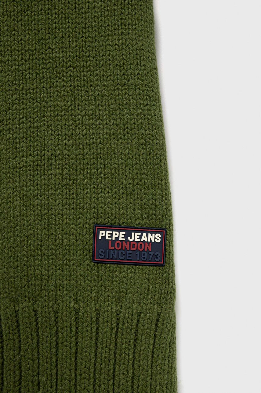 Pepe Jeans esarfa din amestec de lana culoarea verde neted - Pled.ro