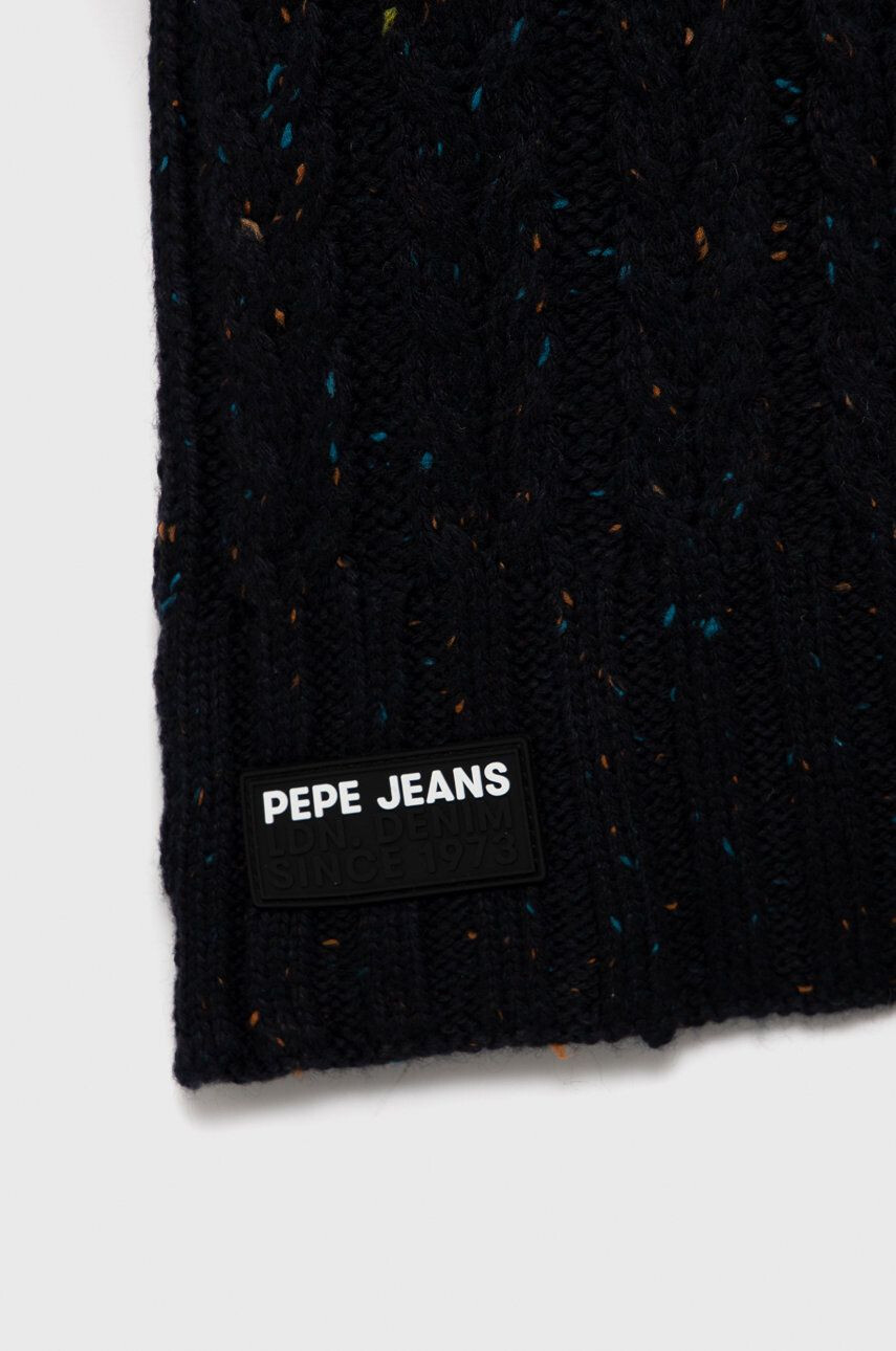 Pepe Jeans Fular bărbați culoarea albastru marin melanj - Pled.ro