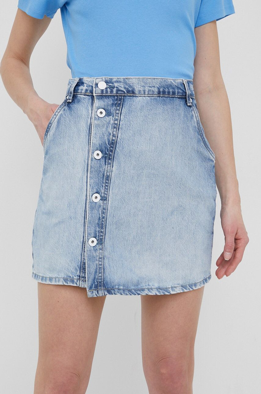 Pepe Jeans fusta jeans Hannah mini creion - Pled.ro