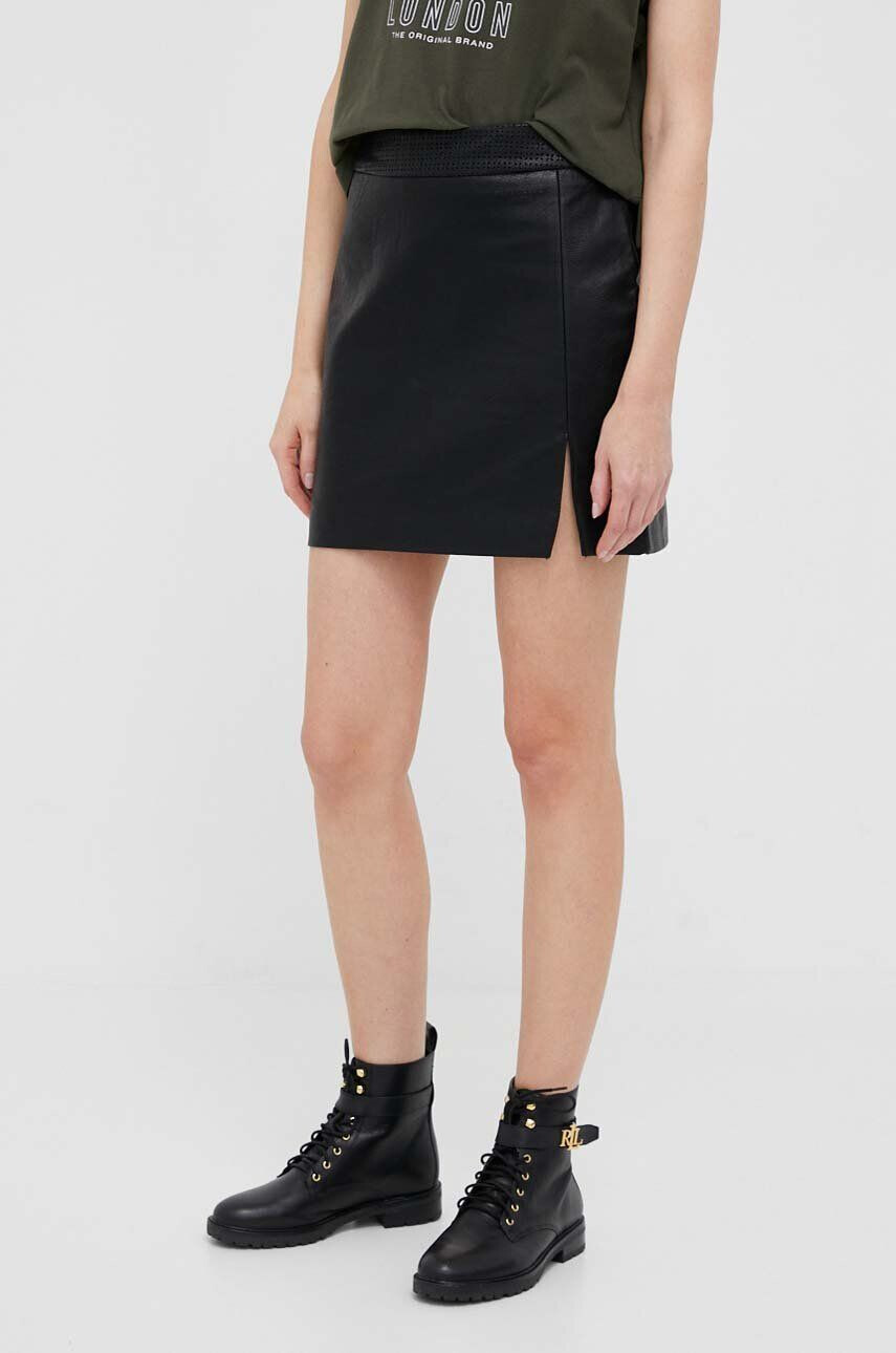 Pepe Jeans fusta Maar culoarea negru mini drept - Pled.ro