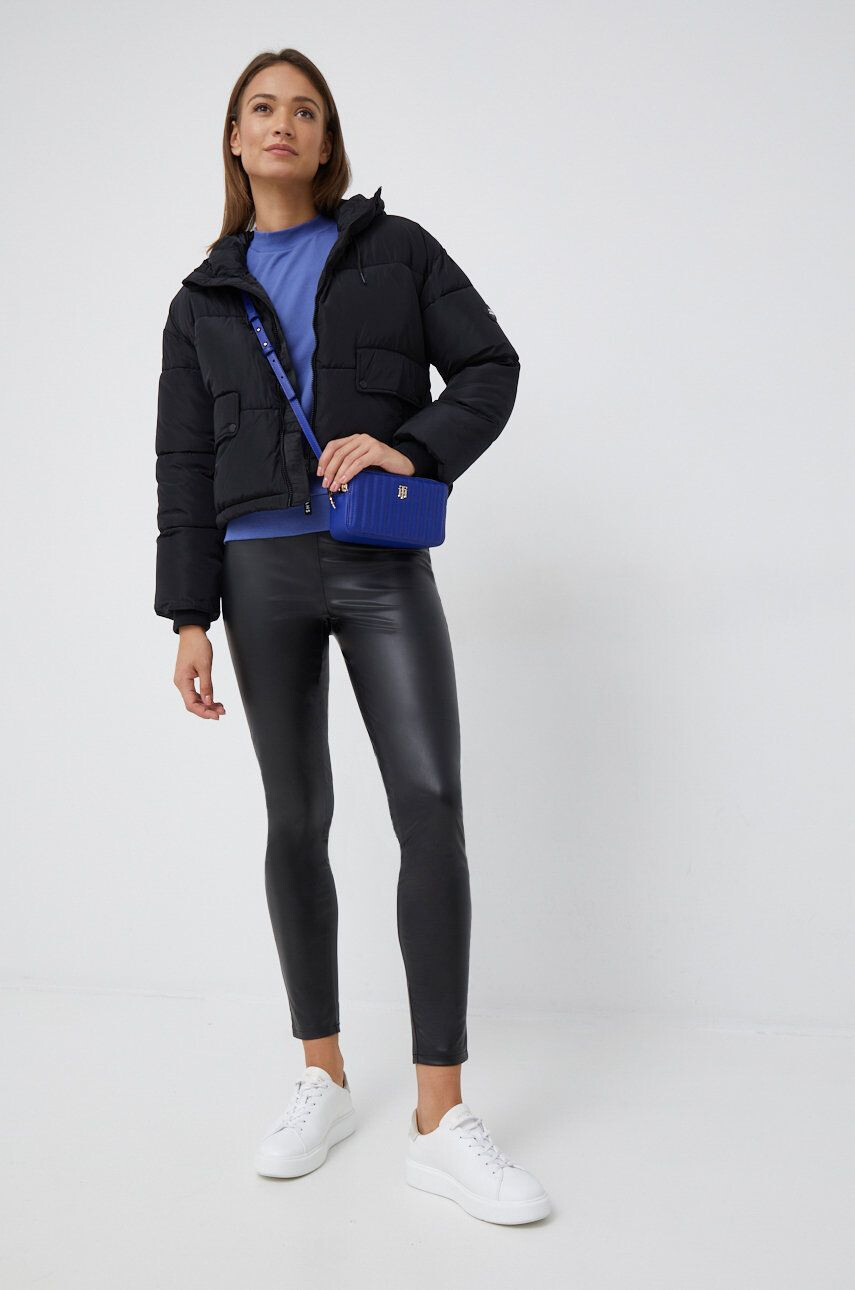 Pepe Jeans geaca femei culoarea negru de tranzitie oversize - Pled.ro