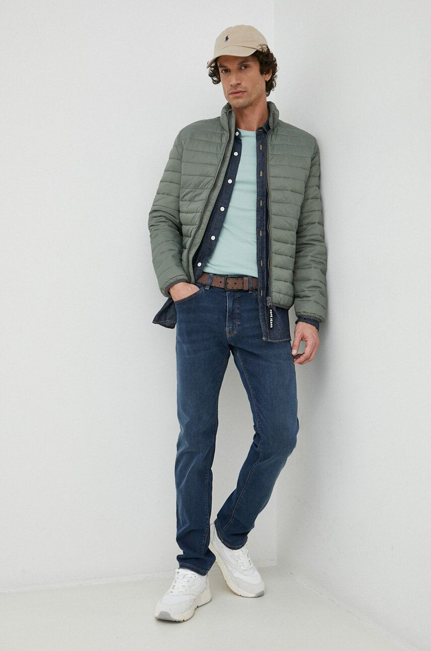 Pepe Jeans geaca Connel Solid barbati culoarea verde de tranzitie - Pled.ro