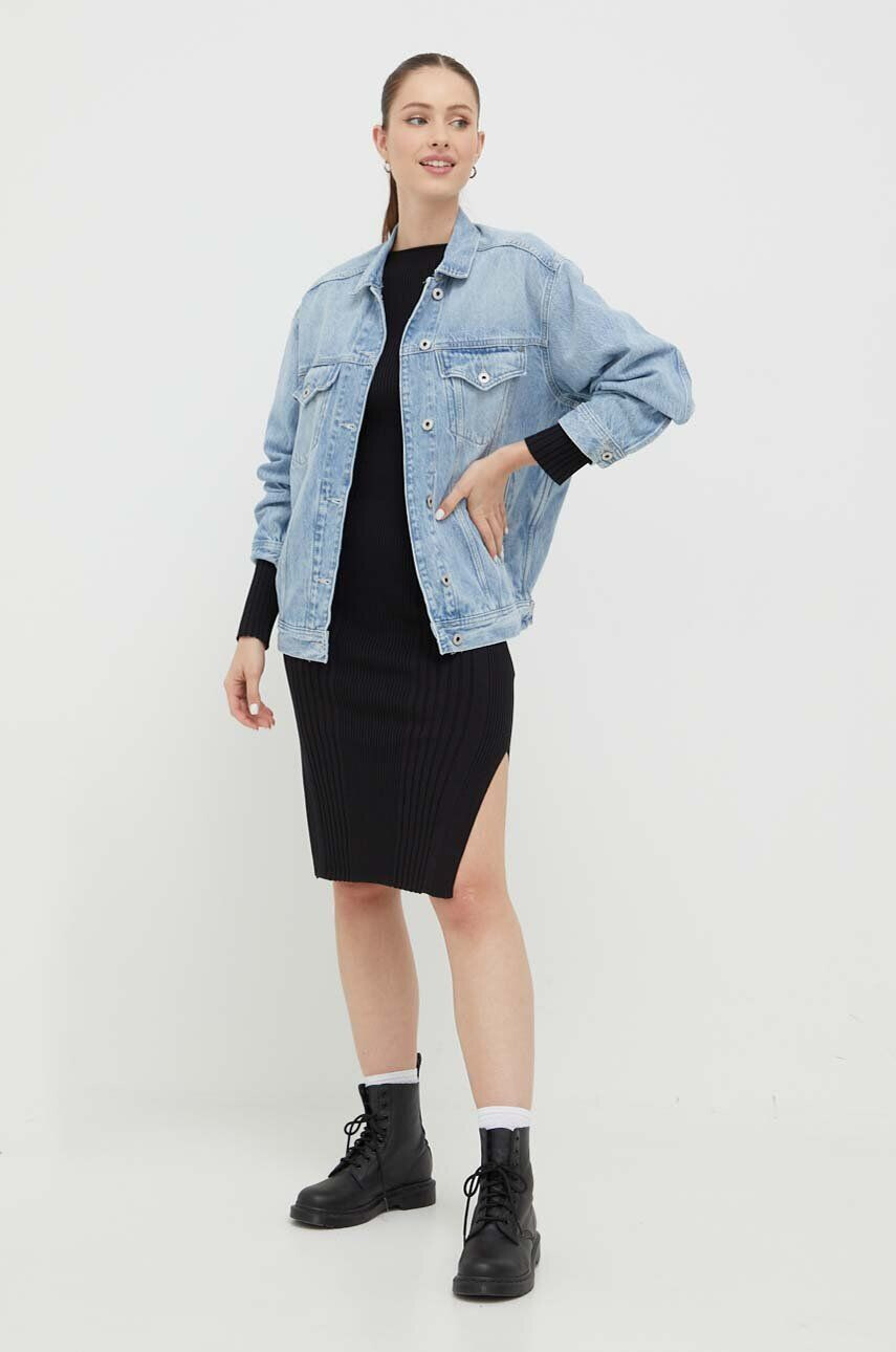 Pepe Jeans geaca jeans Alice femei de tranzitie oversize - Pled.ro