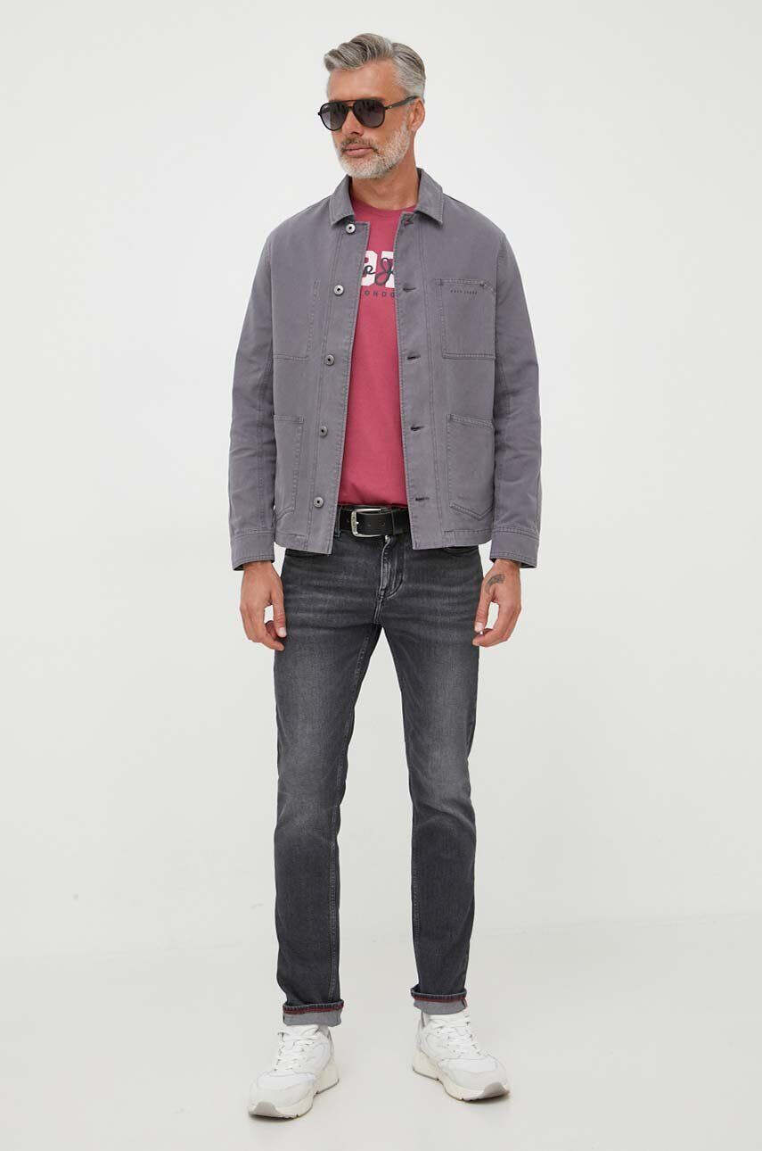 Pepe Jeans geaca jeans Blaine barbati culoarea gri de tranzitie - Pled.ro