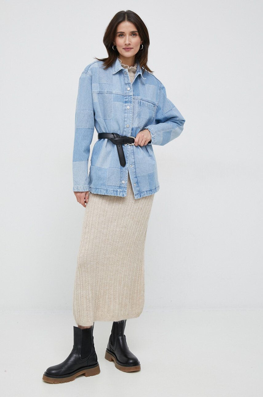 Pepe Jeans geaca jeans River femei oversize - Pled.ro