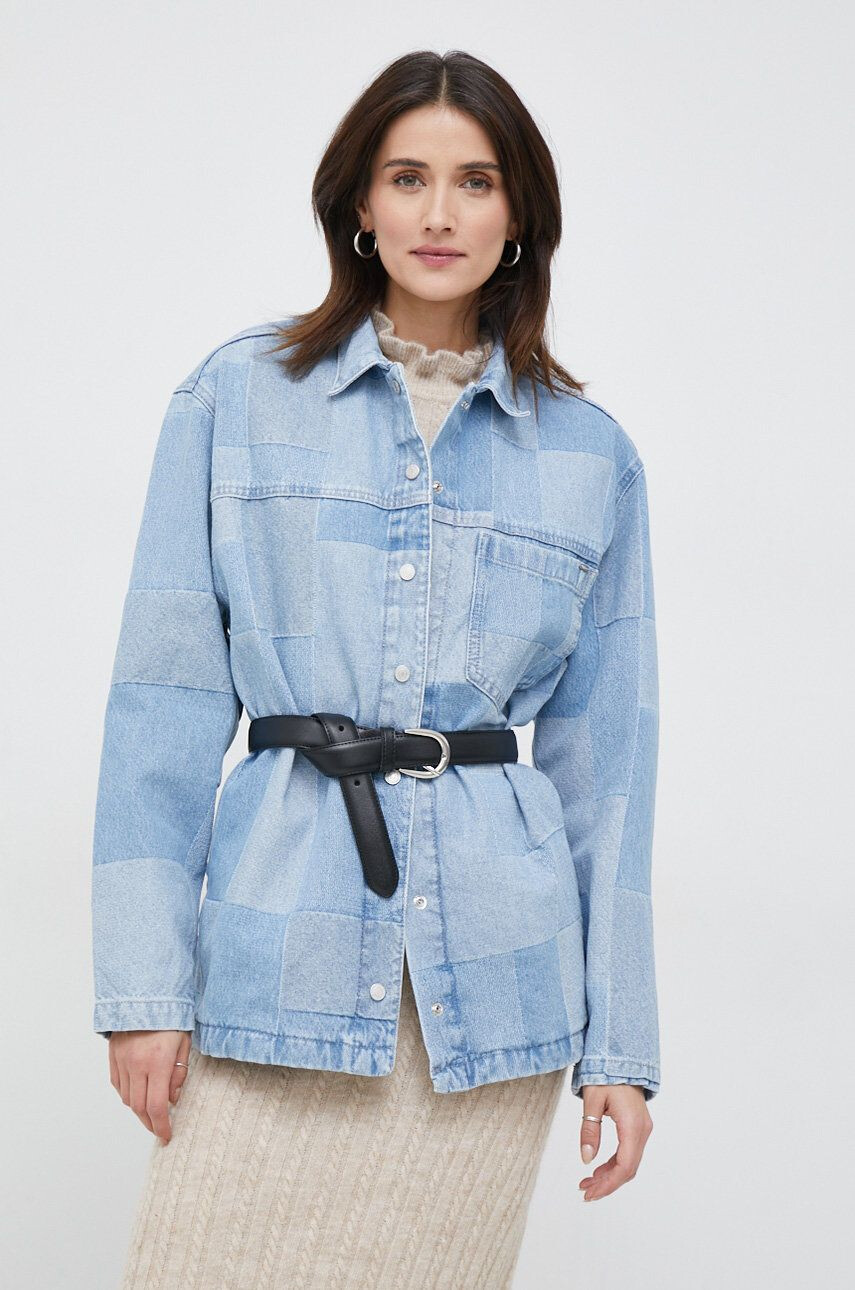 Pepe Jeans geaca jeans River femei oversize - Pled.ro