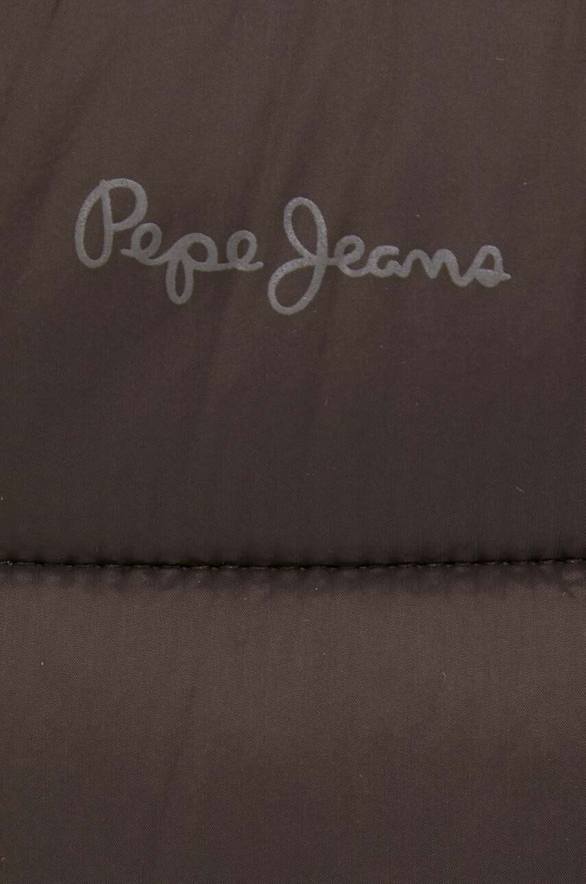 Pepe Jeans geaca Maddie femei culoarea maro de iarna - Pled.ro