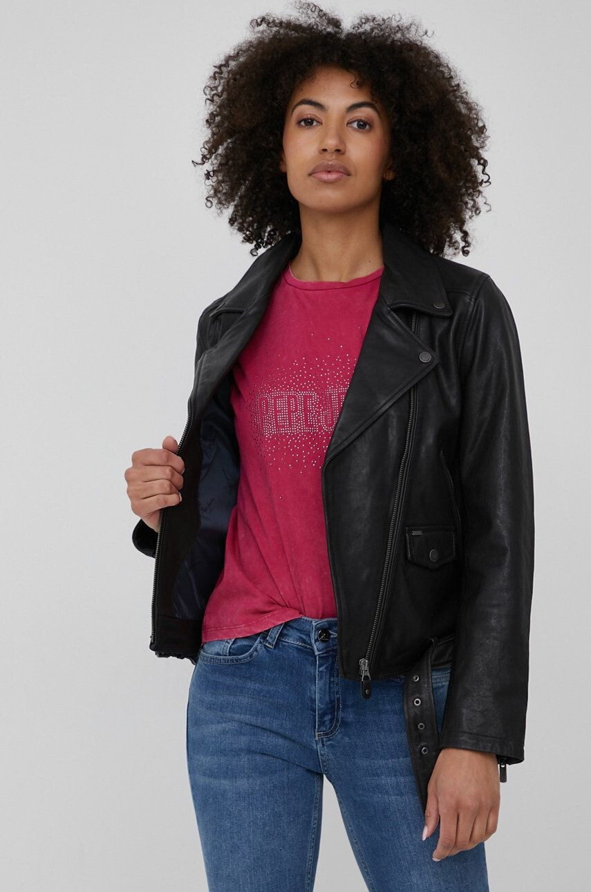 Pepe Jeans geaca ramones de piele Fify - Pled.ro