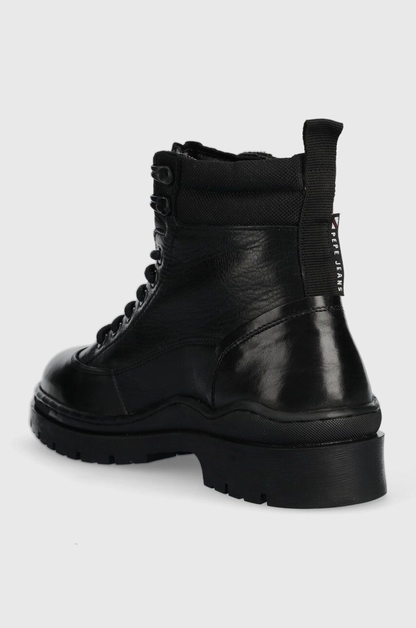 Pepe Jeans ghete de piele Brad Hiker Boot barbati culoarea negru - Pled.ro