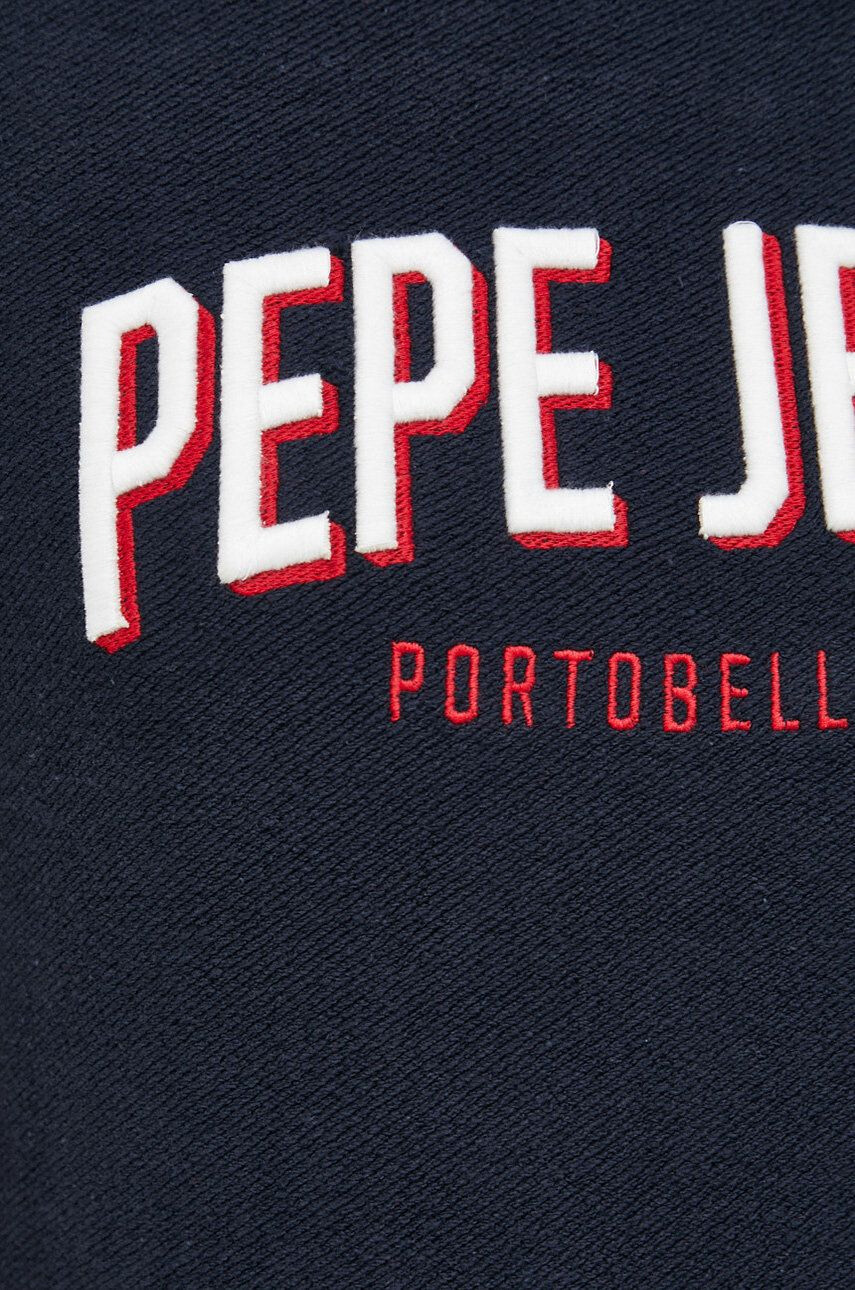 Pepe Jeans hanorac de bumbac barbati culoarea albastru marin cu imprimeu - Pled.ro