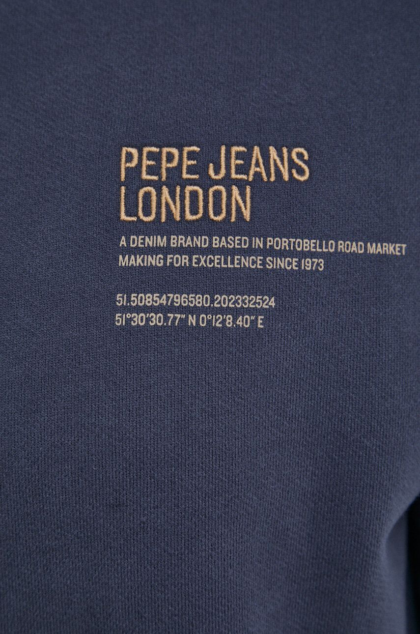 Pepe Jeans hanorac de bumbac Avery barbati culoarea albastru marin cu imprimeu - Pled.ro