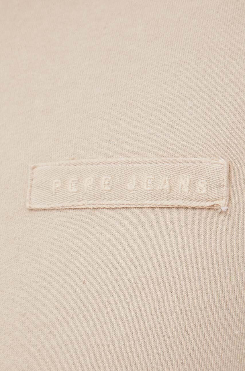 Pepe Jeans hanorac de bumbac Ayana Cres barbati culoarea bej cu imprimeu - Pled.ro