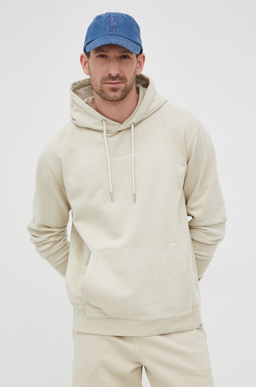 Pepe Jeans hanorac de bumbac David Hoodie barbati culoarea verde neted - Pled.ro