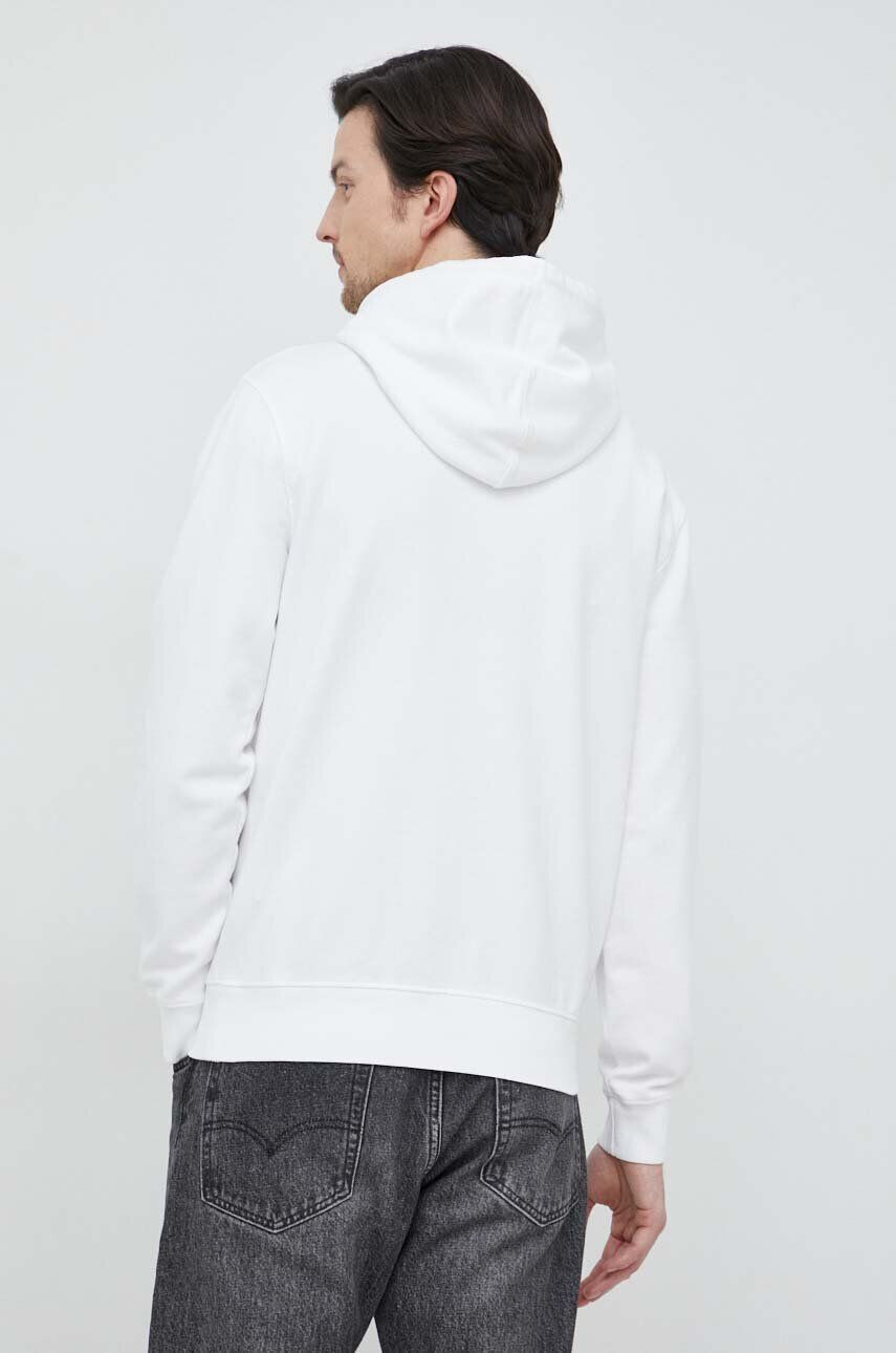 Pepe Jeans hanorac de bumbac David Hoodie barbati culoarea alb cu glugă neted - Pled.ro