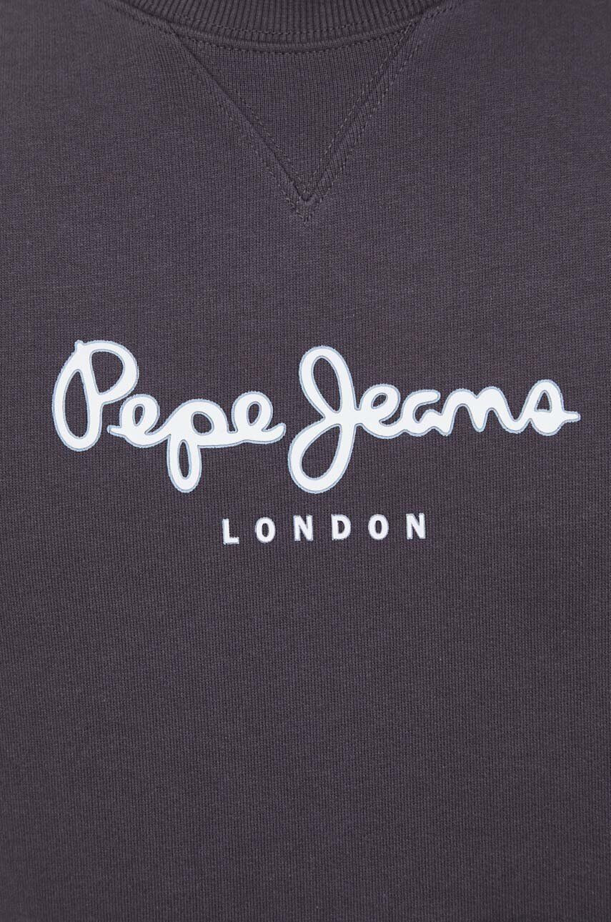 Pepe Jeans hanorac de bumbac Edward barbati culoarea gri cu imprimeu - Pled.ro