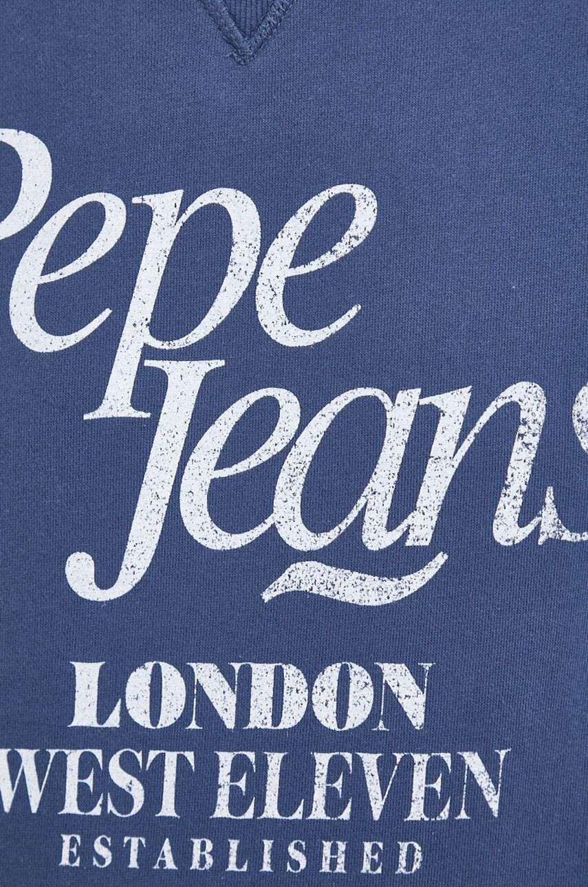 Pepe Jeans Hanorac de bumbac bărbați culoarea albastru marin cu imprimeu - Pled.ro