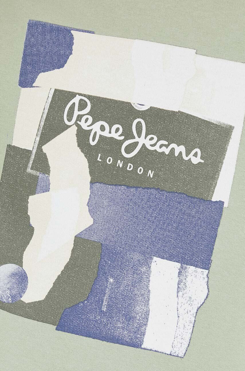 Pepe Jeans hanorac de bumbac Oldwive barbati culoarea verde cu imprimeu - Pled.ro