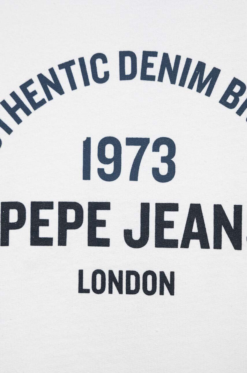 Pepe Jeans hanorac de bumbac pentru copii culoarea albastru marin cu glugă cu imprimeu - Pled.ro