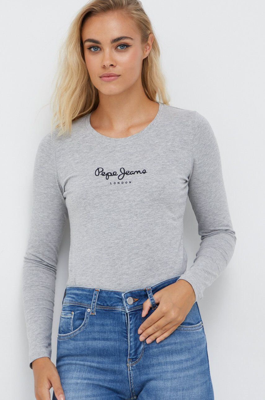 Pepe Jeans longsleeve femei culoarea gri - Pled.ro