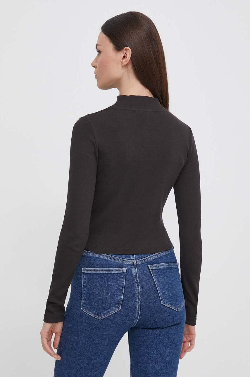 Pepe Jeans longsleeve femei culoarea negru cu turtleneck - Pled.ro