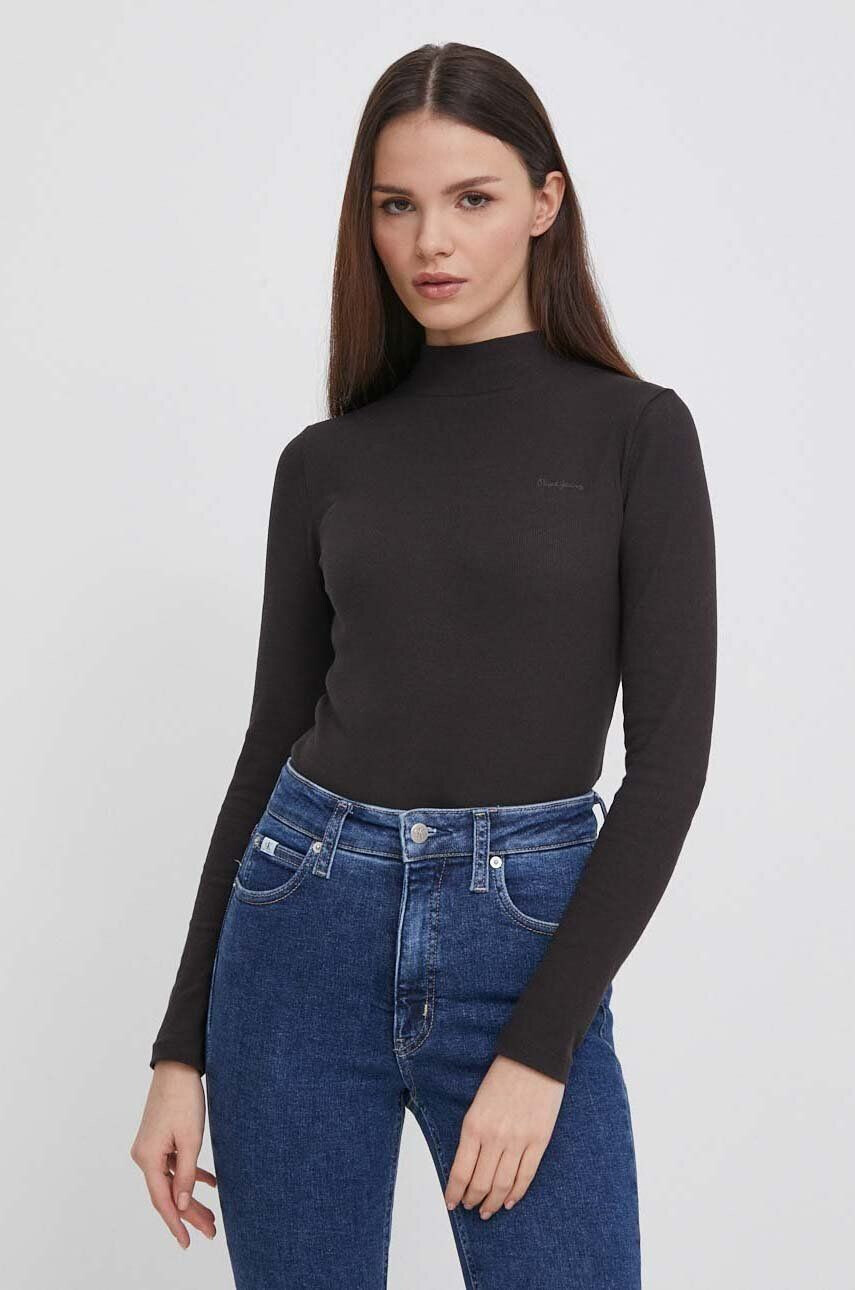 Pepe Jeans longsleeve femei culoarea negru cu turtleneck - Pled.ro