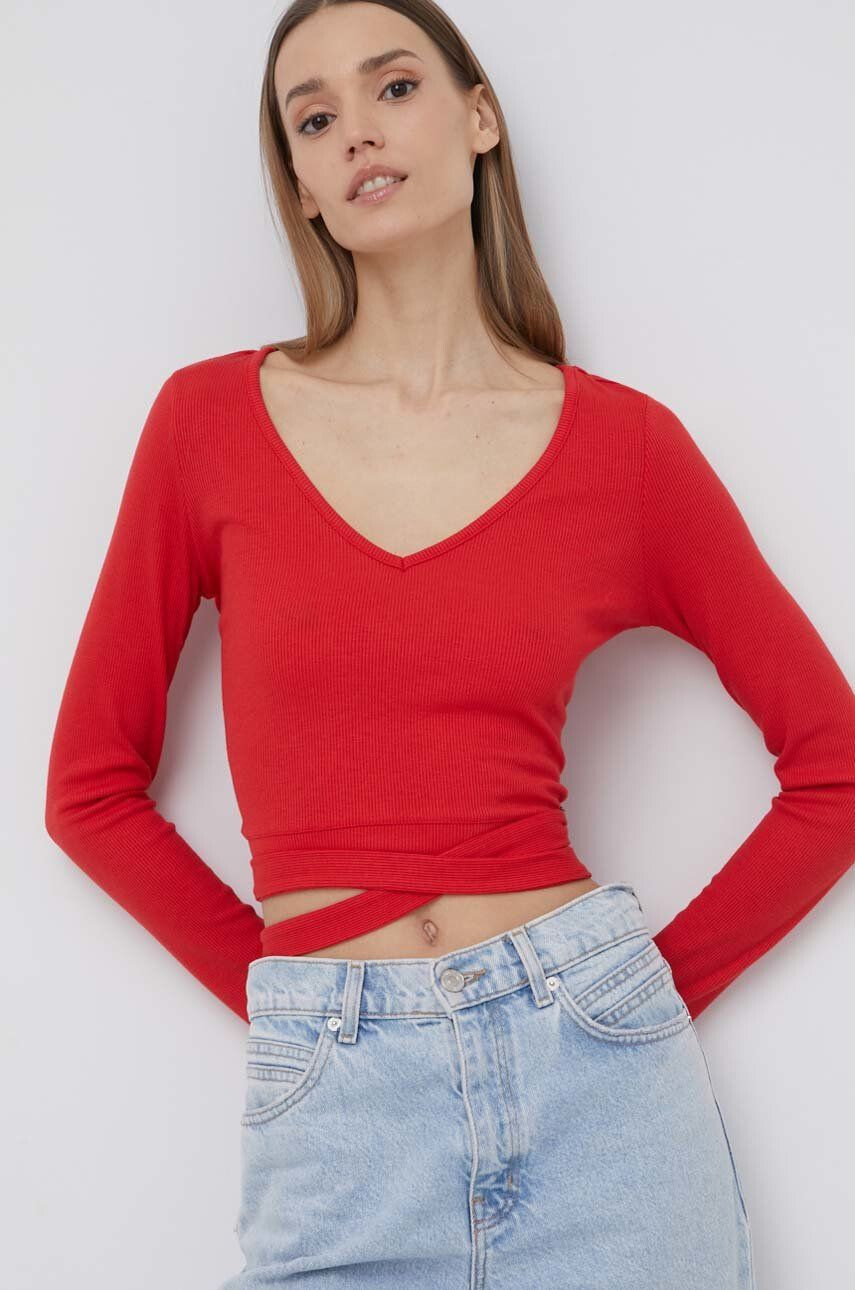 Pepe Jeans longsleeve Catherine femei culoarea rosu - Pled.ro