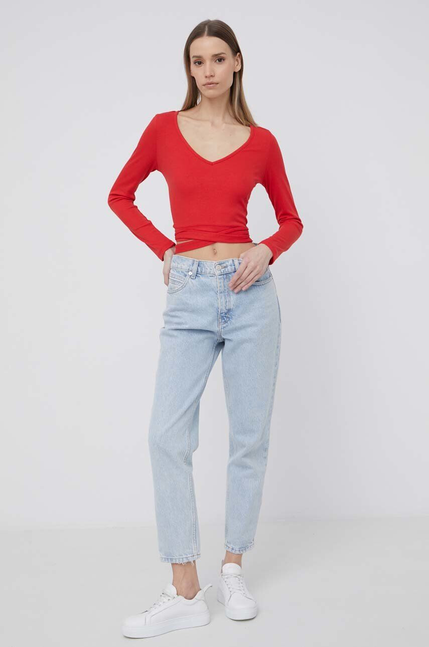 Pepe Jeans longsleeve Catherine femei culoarea rosu - Pled.ro