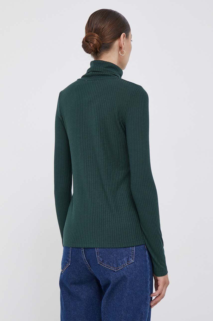 Pepe Jeans longsleeve DEBORAH femei culoarea verde cu guler - Pled.ro