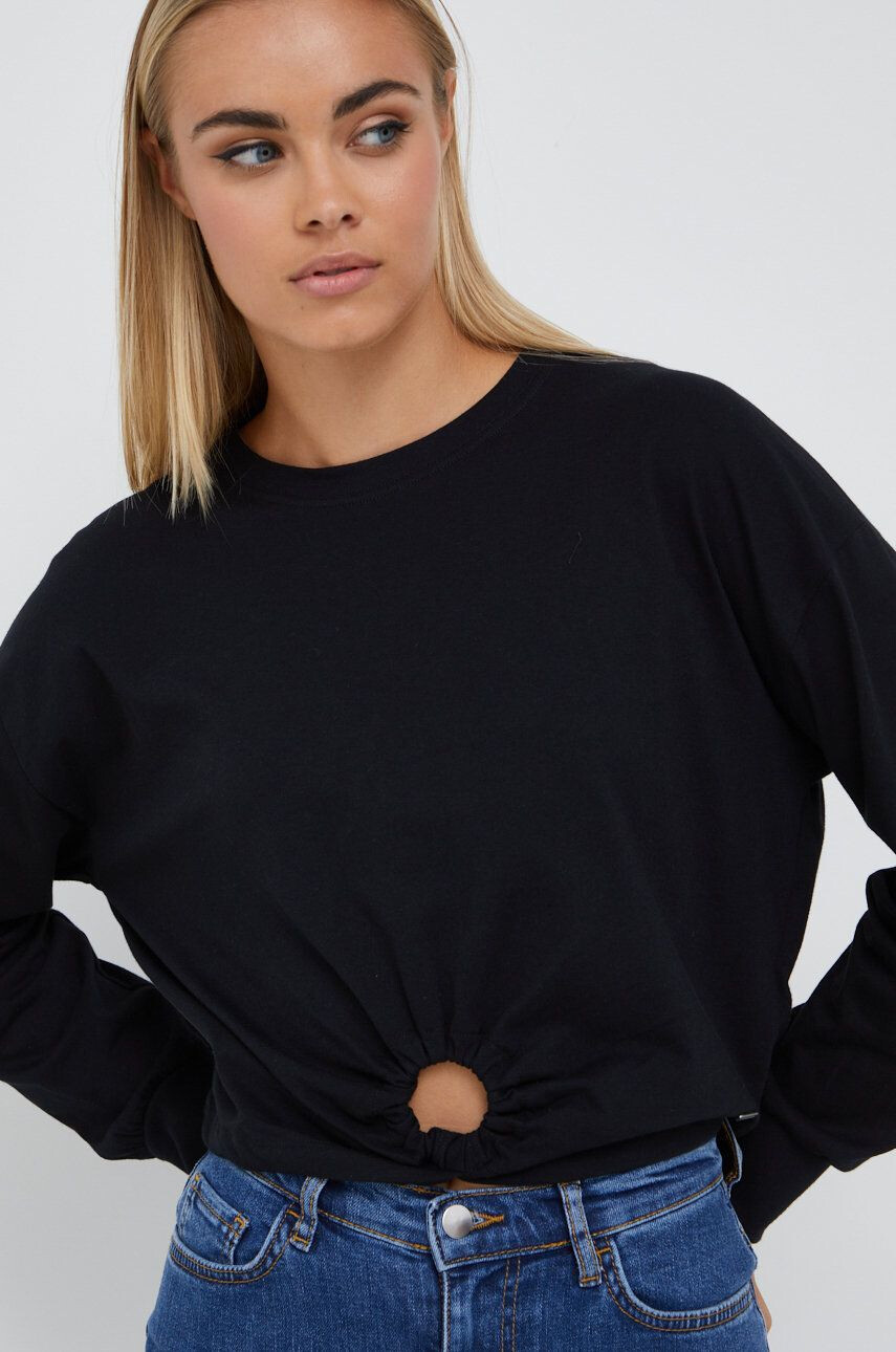 Pepe Jeans longsleeve din bumbac culoarea negru - Pled.ro