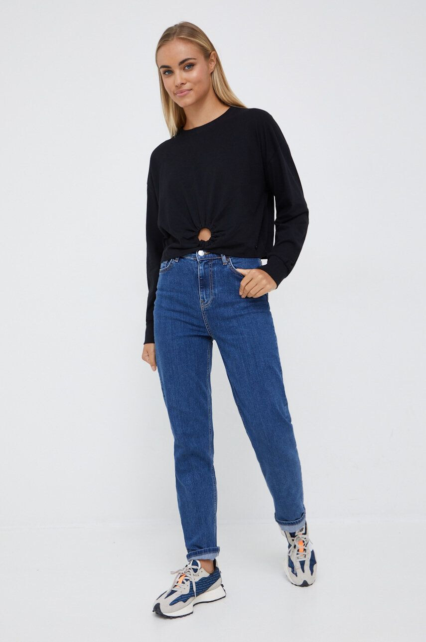 Pepe Jeans longsleeve din bumbac culoarea negru - Pled.ro