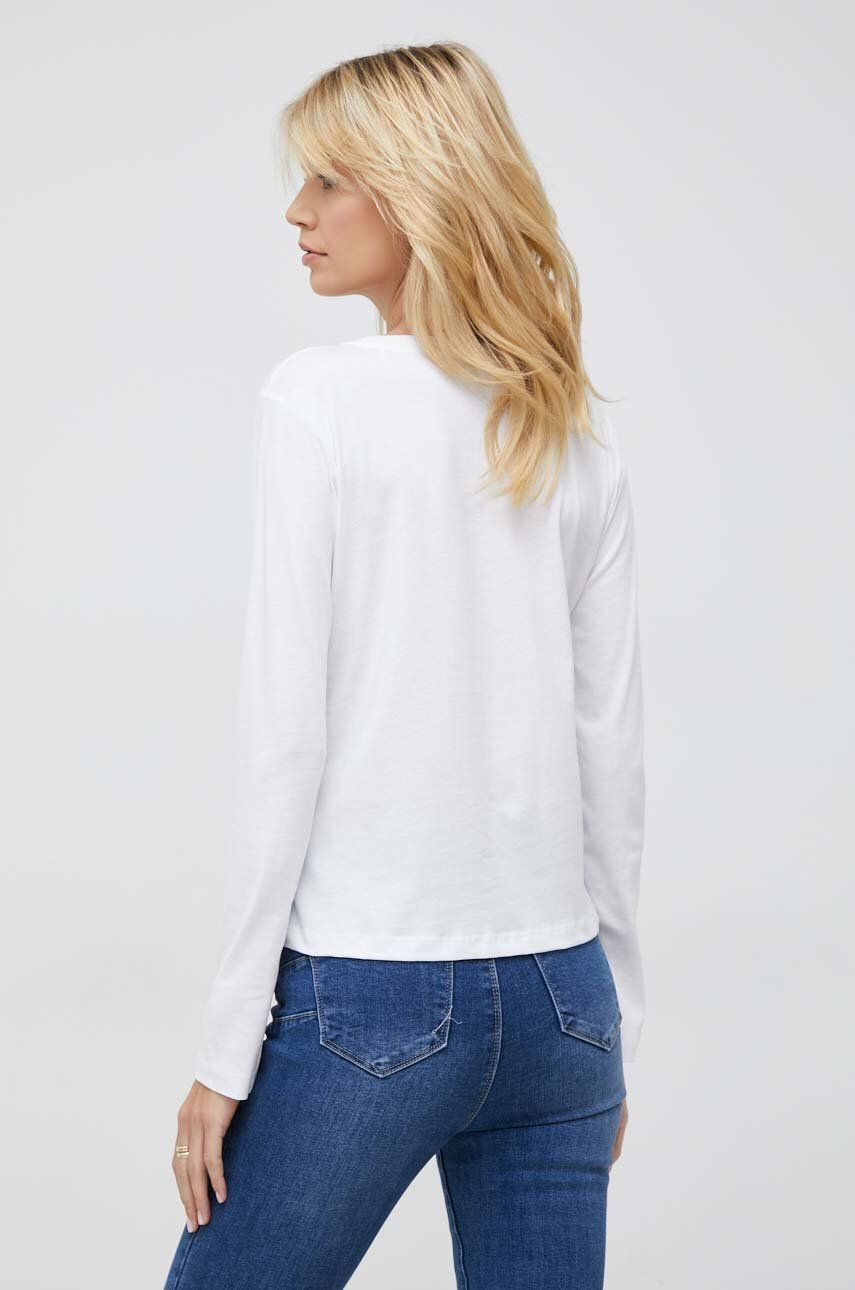 Pepe Jeans longsleeve din bumbac Luna culoarea alb - Pled.ro