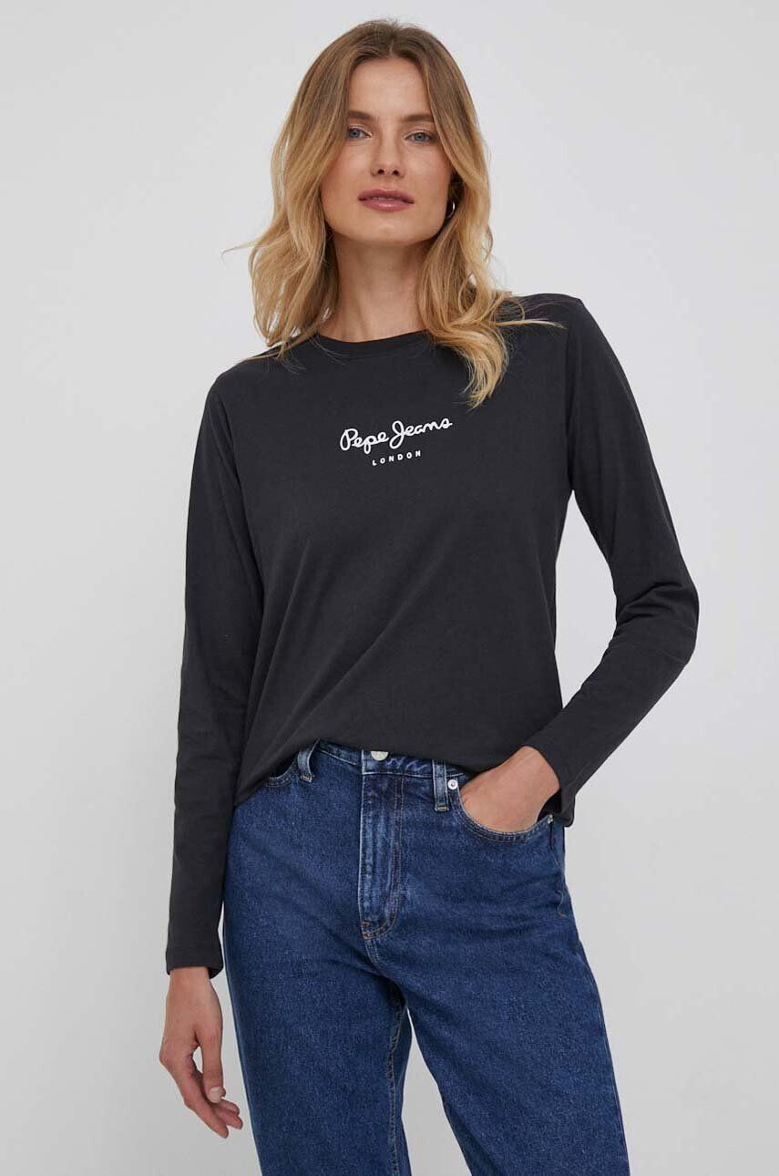 Pepe Jeans longsleeve din bumbac Wendys culoarea negru - Pled.ro