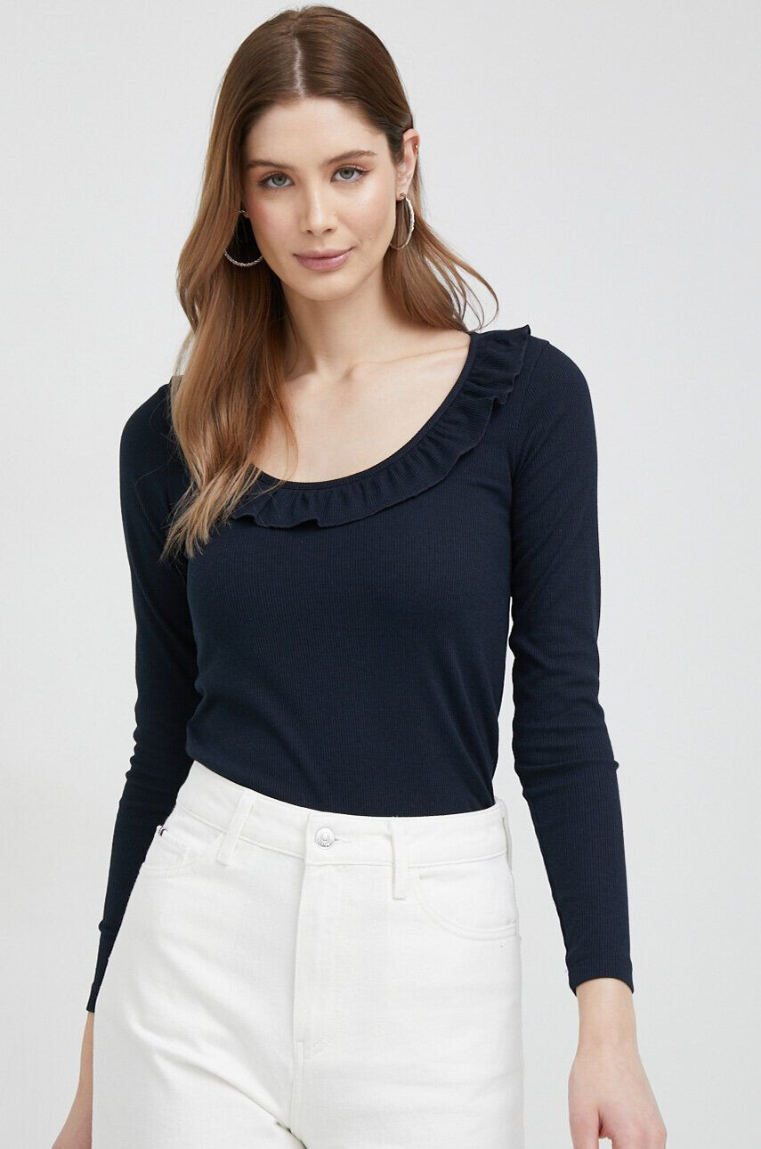 Pepe Jeans longsleeve Dorina femei culoarea albastru marin - Pled.ro